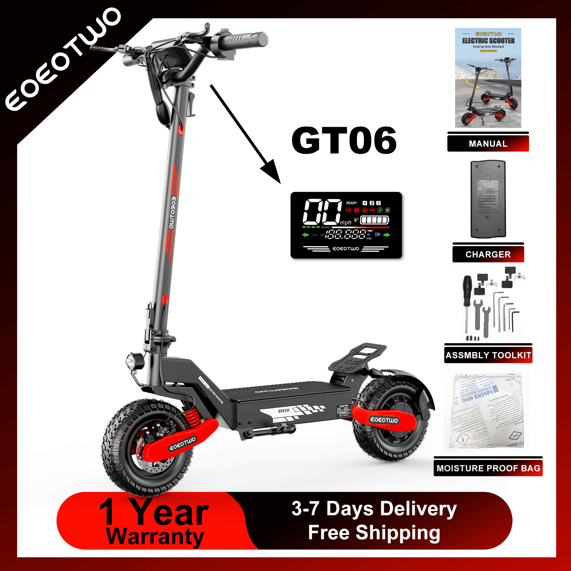 Dual Motor Ebike Kit 2000W - EOEOTWO GT06, monopattino elettrico per adulti,