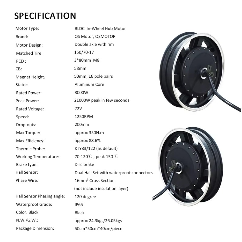 Motore mozzo brushless imperme - 72V 8000W Brushless Hub Motor recensione e prezzo